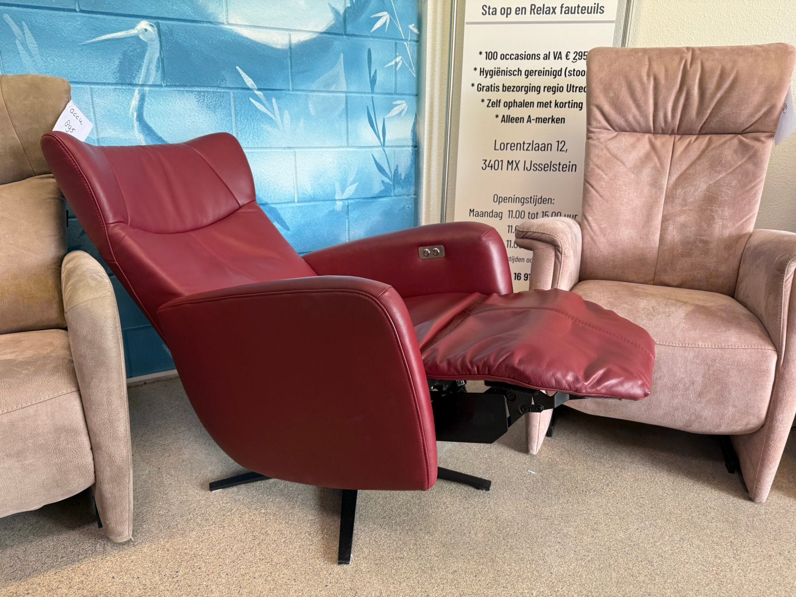 Luxe Prominent sta op stoel relax fauteuil gratis bezorging, Ophalen of Verzenden, Zo goed als nieuw, Leer, In meer kleuren modellen en maten