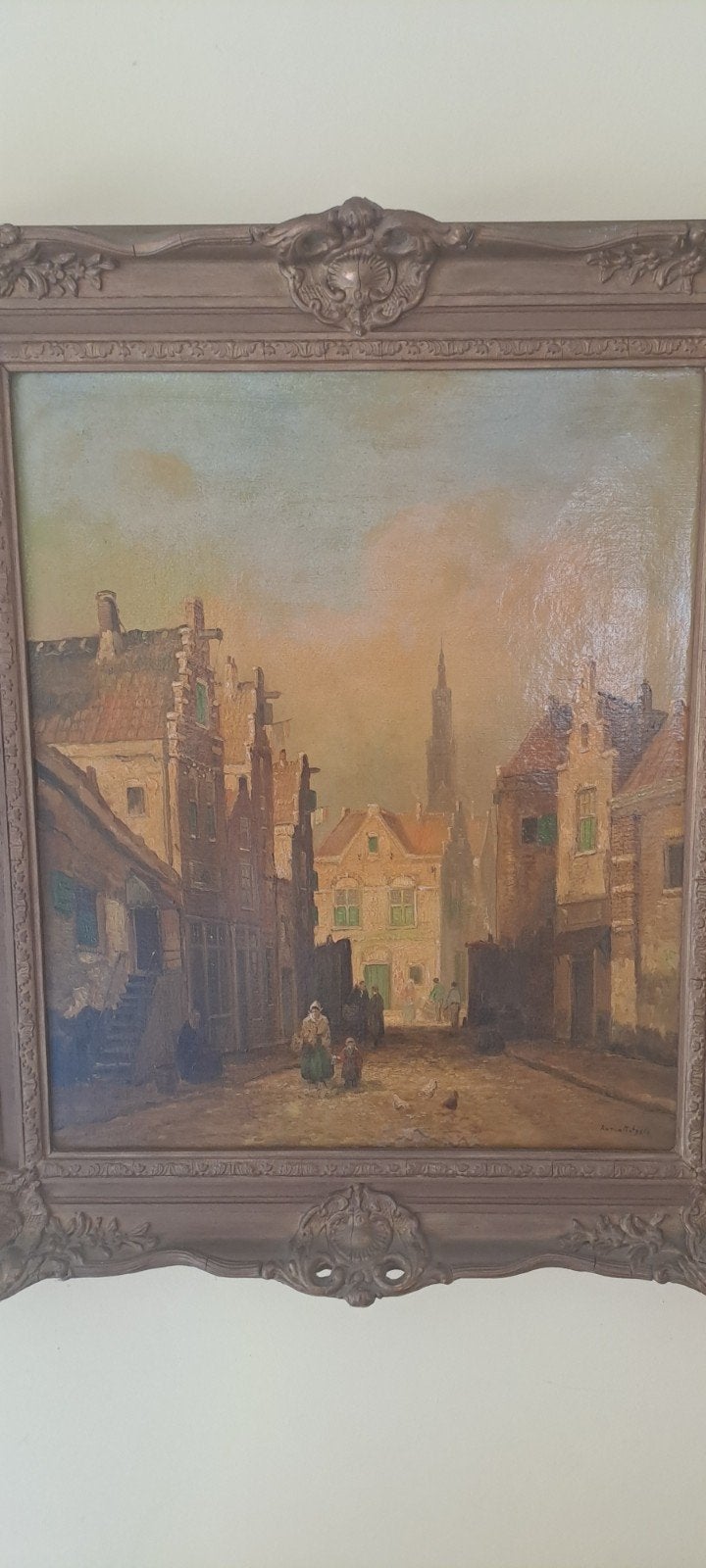 Stadsgezicht van Anton Rutgers (Velp, 1905), Doek, Realistisch, Origineel werk, Ophalen of Verzenden