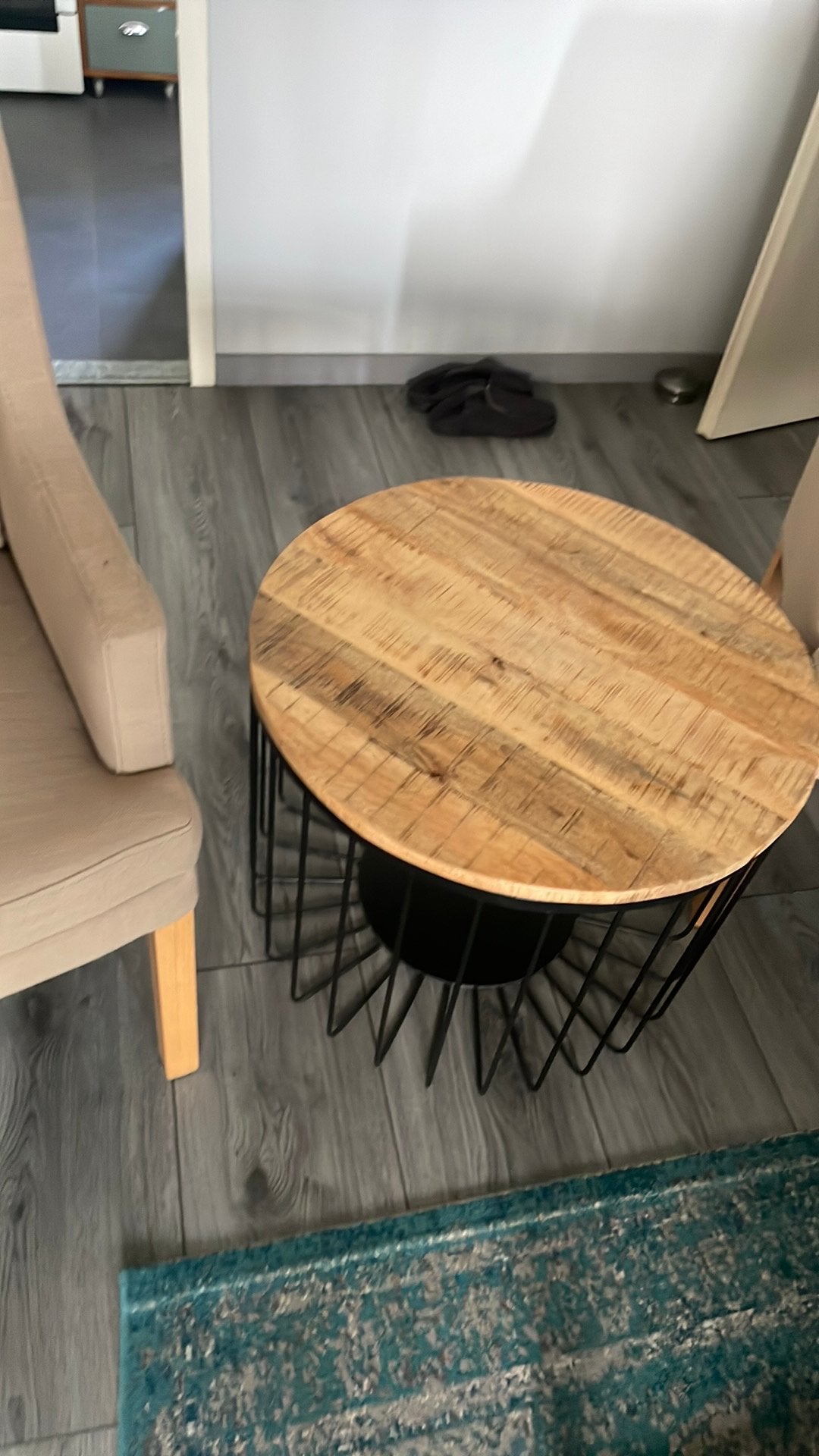 Bijzettafel, Ophalen, 50 tot 100 cm, Zo goed als nieuw, Teakhout