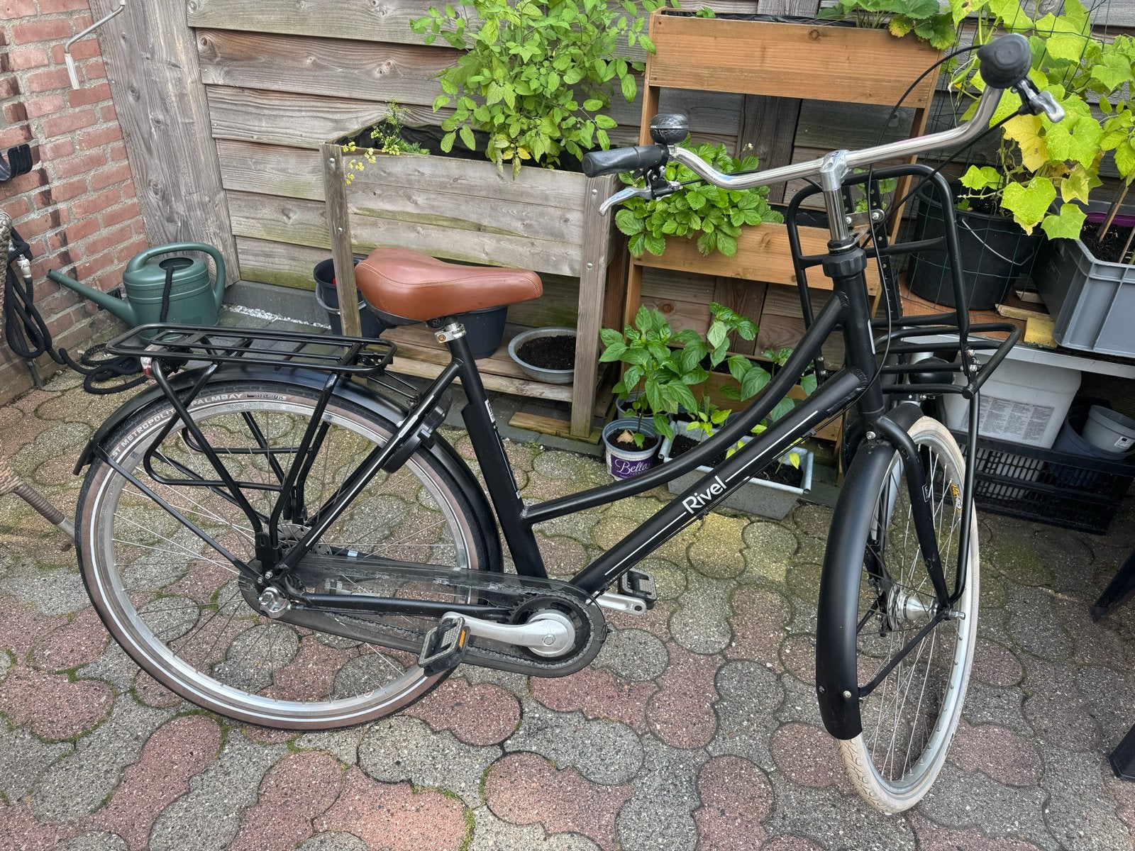 Rivel Damesfiets met Voordrager en Versnellingen, Fietsen en Brommers, Gebruikt, Velgrem, Versnellingen, 50 tot 53 cm