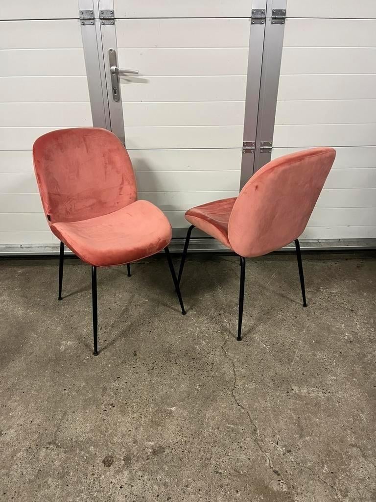 14 stuks Velvet roze horeca restaurant stoelen nieuw SALE, Ophalen, Overige kleuren, Zo goed als nieuw, Stof