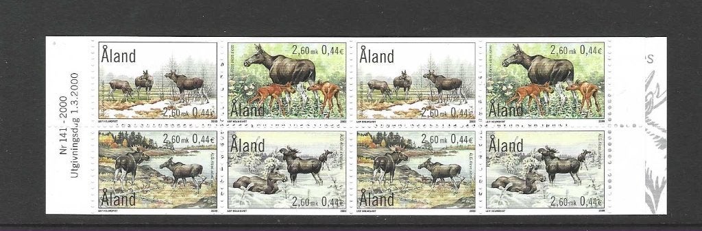 Aland 171-174 boekje elanden hert postfris jaar 2000, Verzenden, Postfris, Dier of Natuur