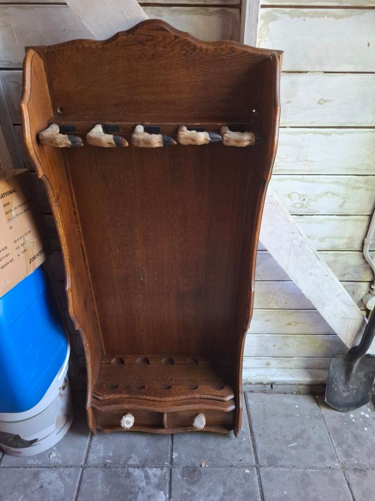 Antieke houten geweer rek/kast, Ophalen of Verzenden