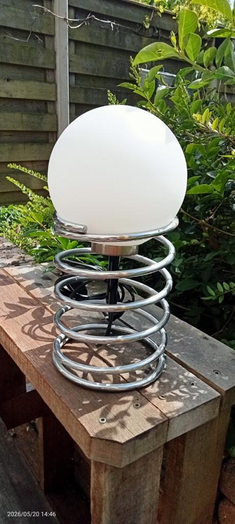 Vintage Space Age Spiraallamp, Ophalen of Verzenden, Zo goed als nieuw, Glas, Minder dan 50 cm