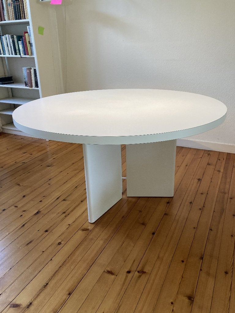 Eettafel rond, wit, modern, Huis en Inrichting, Ophalen, Kunststof, Gebruikt, Rond