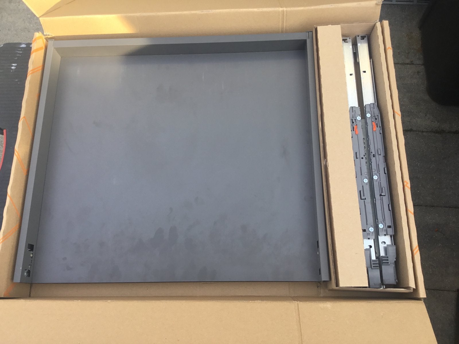 Nieuwe besteklade met ladegeleiders - grijs, Huis en Inrichting, Ophalen, 1 of 2 laden, Nieuw, 50 tot 100 cm