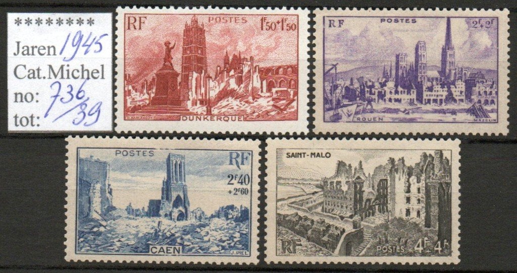 Frankrijk 1945 - Mi 736 / Mi 739 - Postfris, Verzenden, Postfris