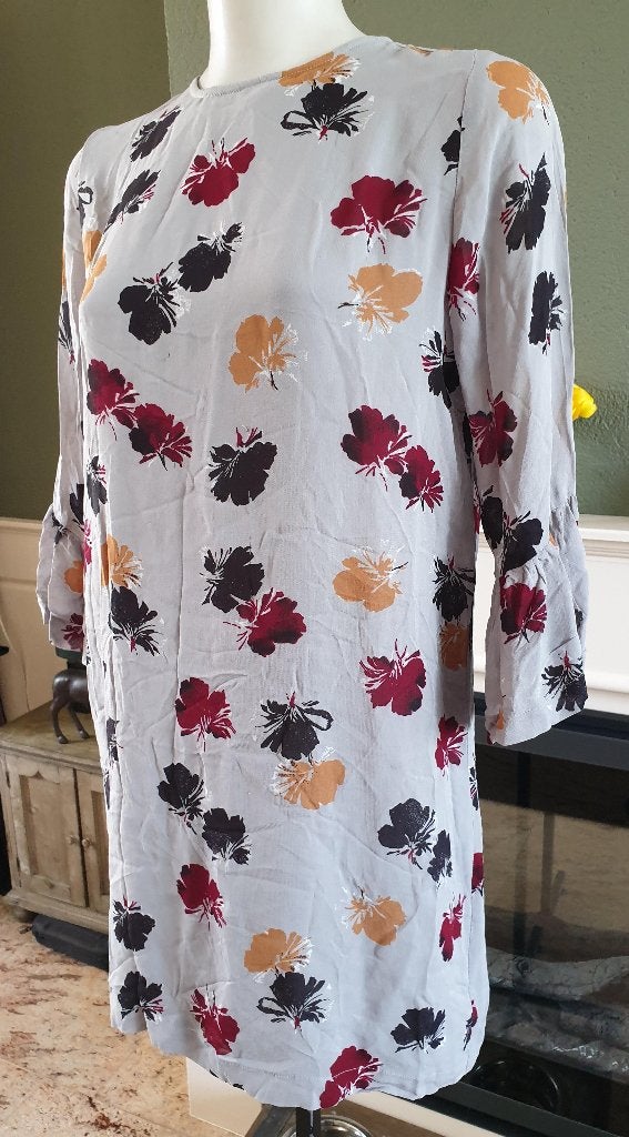 Ganni prachtige grijze jurk mt S 36, Kleding | Dames, Jurken, Zo goed als nieuw, Maat 36 (S), Grijs, Boven de knie, Verzenden