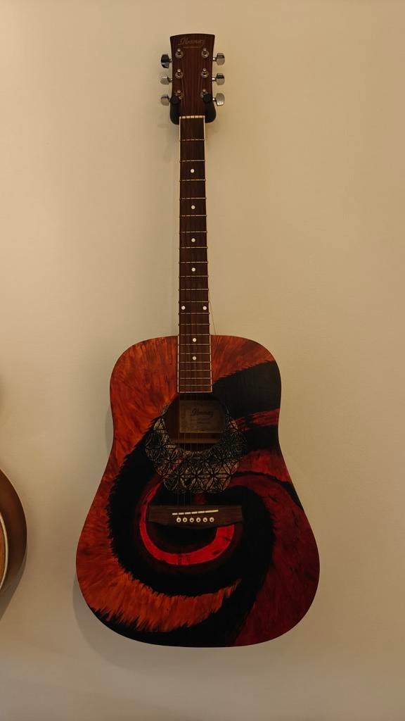 Ibanez PF300NT akoestische gitaar - Zelf geschilderd, Ophalen of Verzenden, Gebruikt