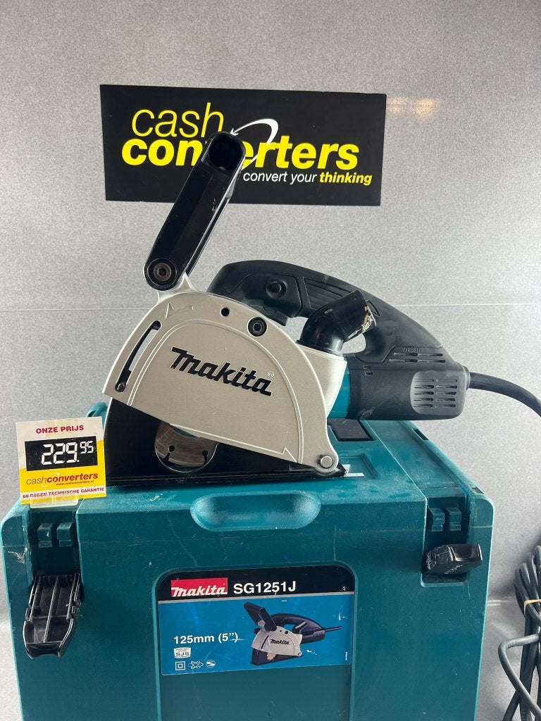 Makita SG1251J Sleuvenfrees | in koffer | 125mm | 416327, Gebruikt, Sleuvenfrees, Ophalen of Verzenden, Makita