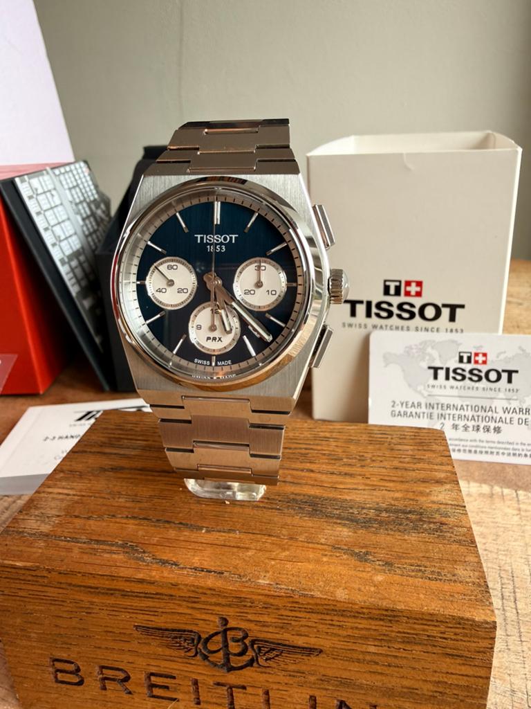 Tissot PRX Chronograaf full set, Sieraden, Tassen en Uiterlijk, Horloges | Heren, Ophalen of Verzenden, Zo goed als nieuw, Staal