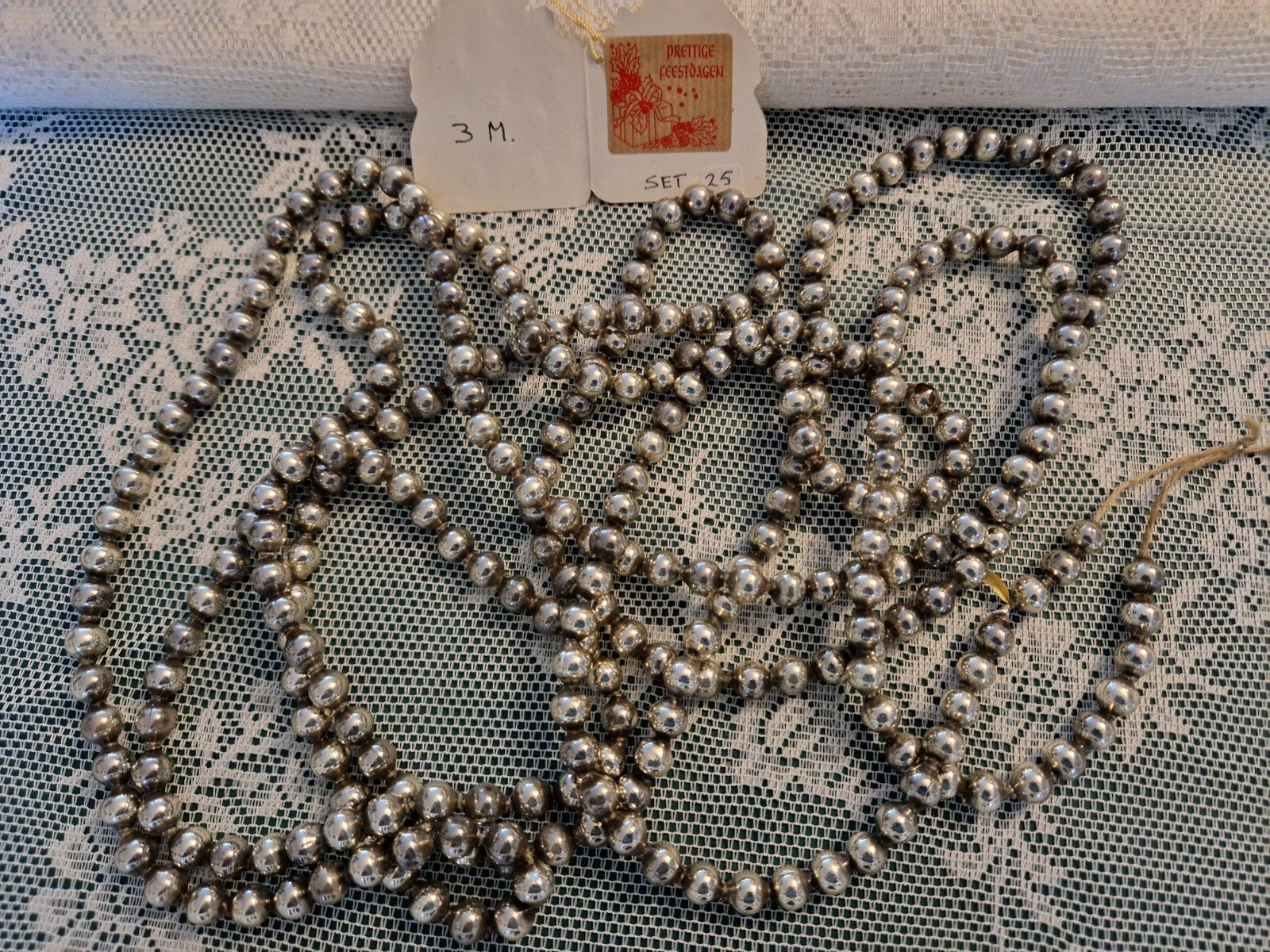 antieke oude kerstslinger 3m. set 25, Diversen, Verzenden