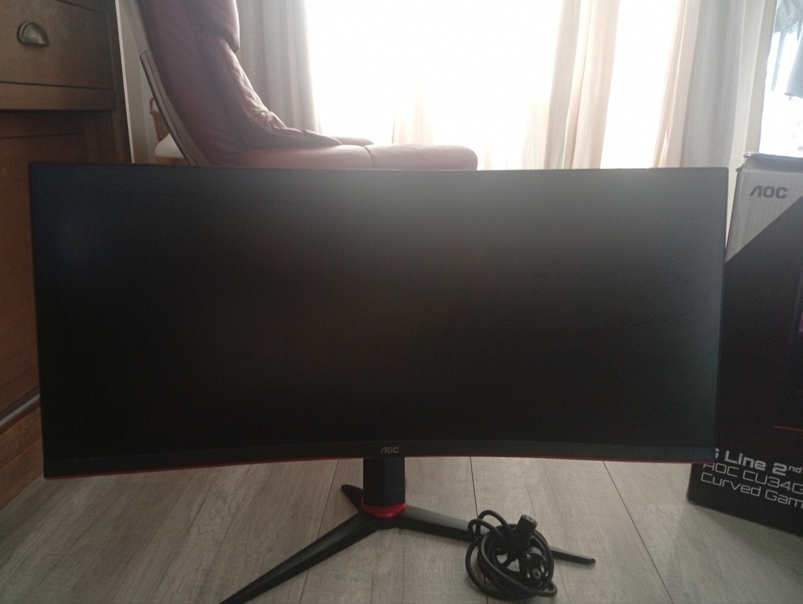 AOC CU34G2X/BK 34 inch Curved Gaming Monitor, Computers en Software, Curved, VA, AOC, Zo goed als nieuw