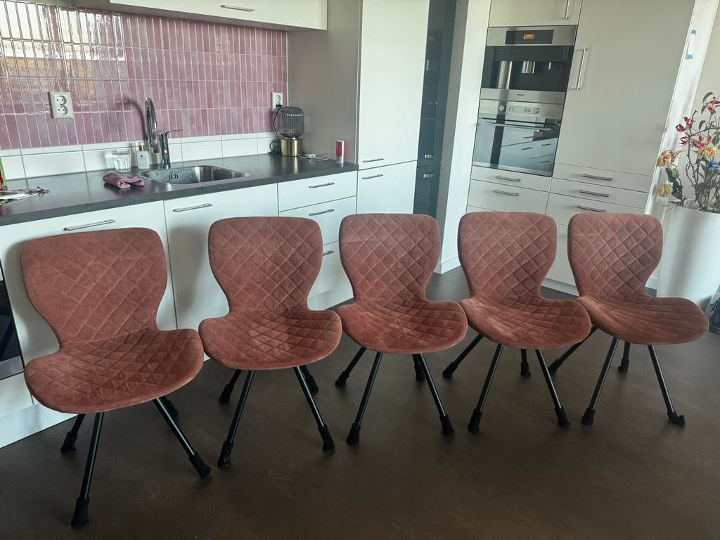 Kwantum stoel Lucca set van 5 eetkamerstoelen, Huis en Inrichting, Stoelen, Ophalen, Gebruikt, Overige kleuren, Stof