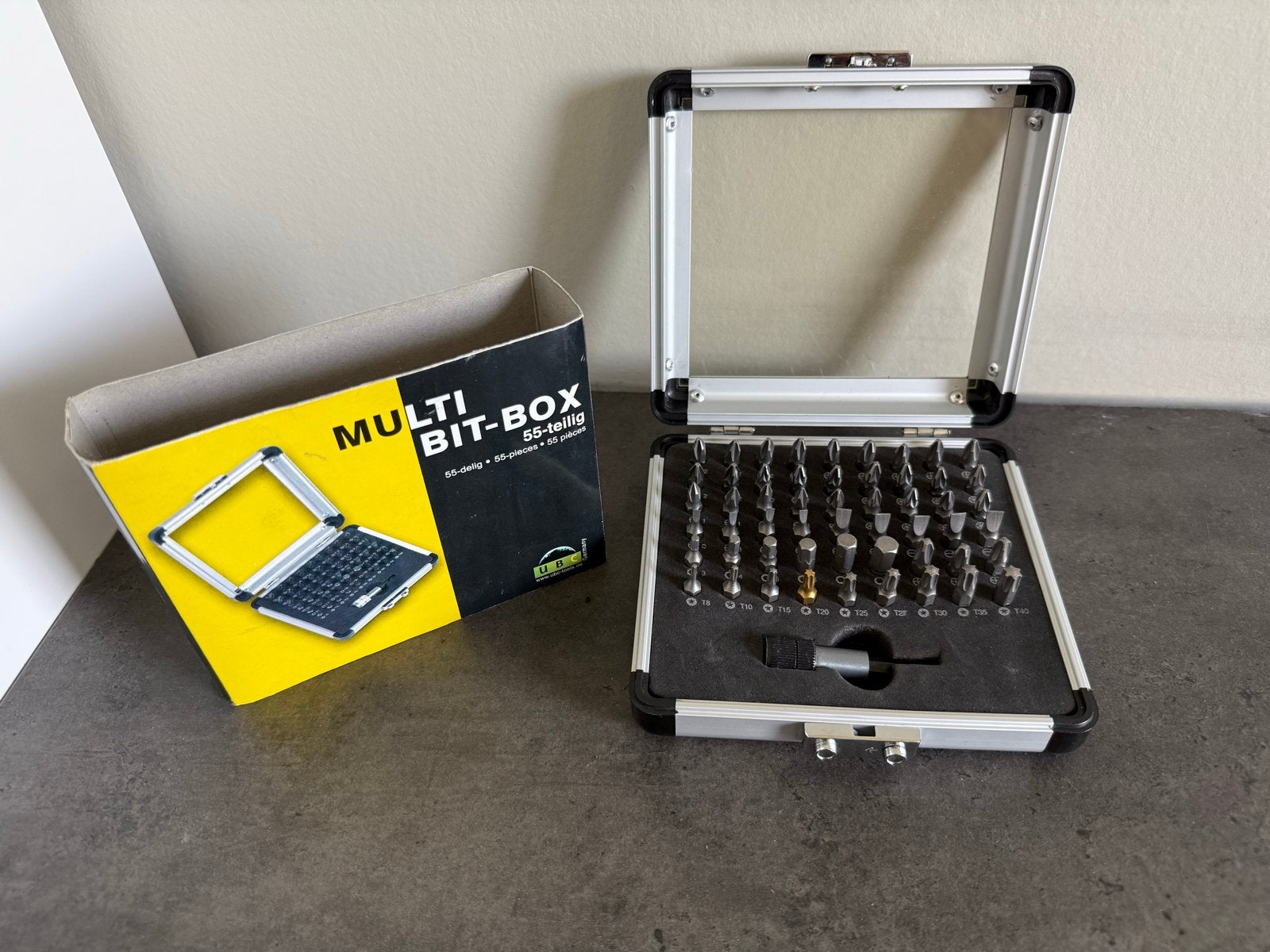 UBC Multi Bit-Box 55-delig bitset in aluminium koffer, Doe-het-zelf en Verbouw, Gereedschap | Handgereedschap, Ophalen of Verzenden