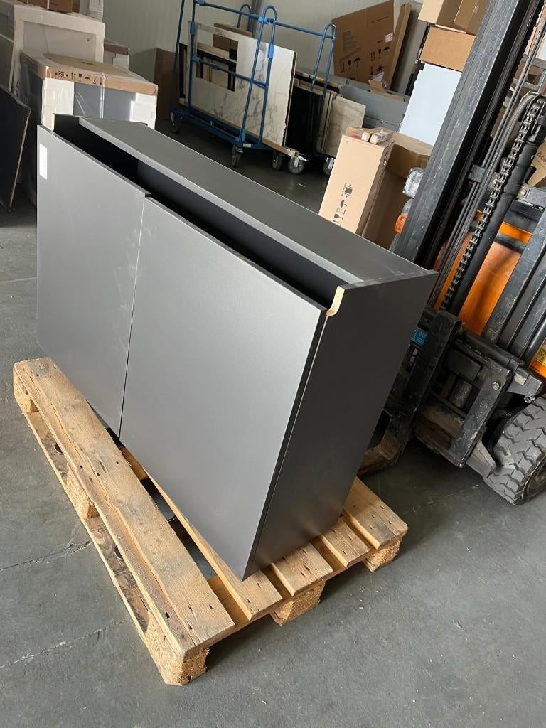 Onderkast 120 cm breed met 2 deuren, nieuw, Ophalen, Zwart, Nieuw, 50 tot 100 cm