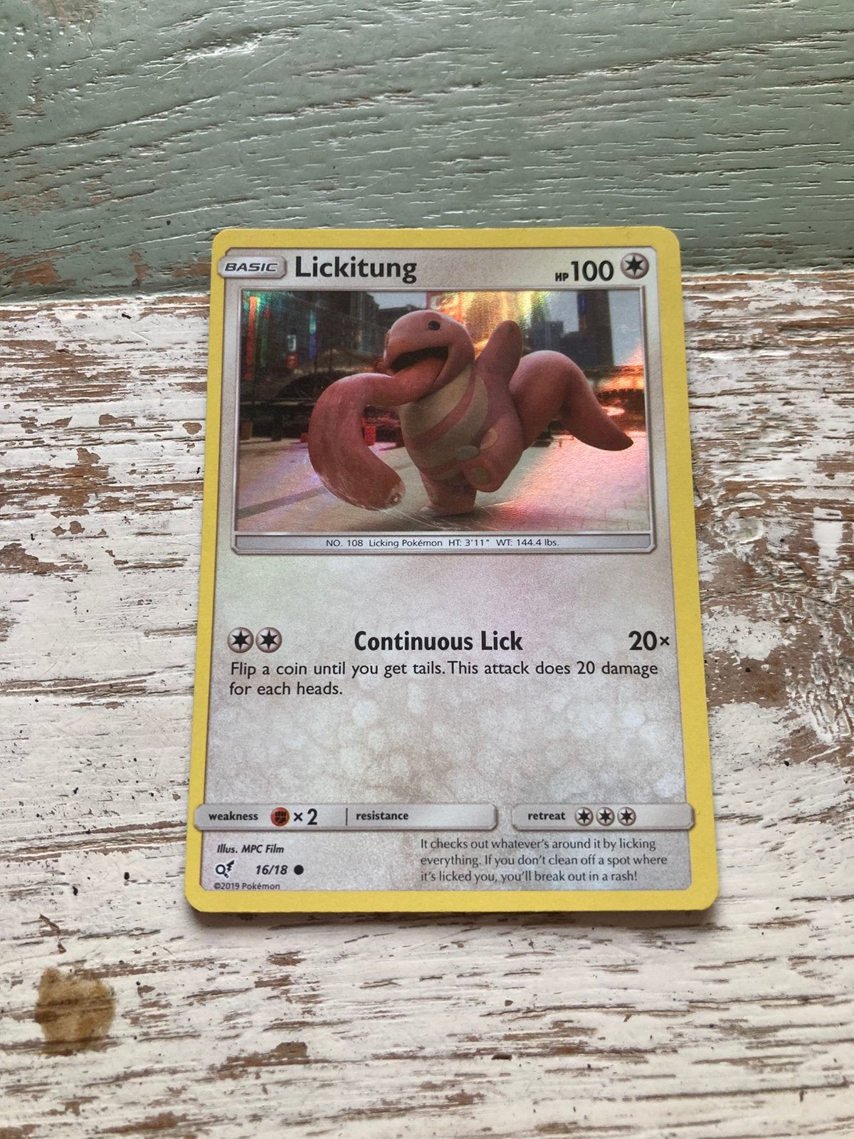 Pokemon kaart Lickitung Holo, Ophalen of Verzenden, Zo goed als nieuw