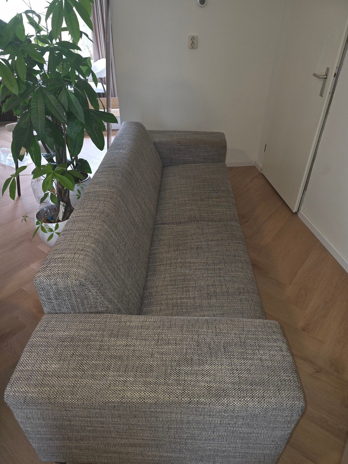 Moderne grijze bank -, Ophalen, Gebruikt, Driepersoons, 75 tot 100 cm