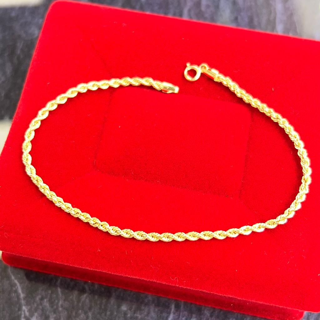 14 karaat gouden armband rope schakel nieuw, Ophalen of Verzenden, Zo goed als nieuw, Goud