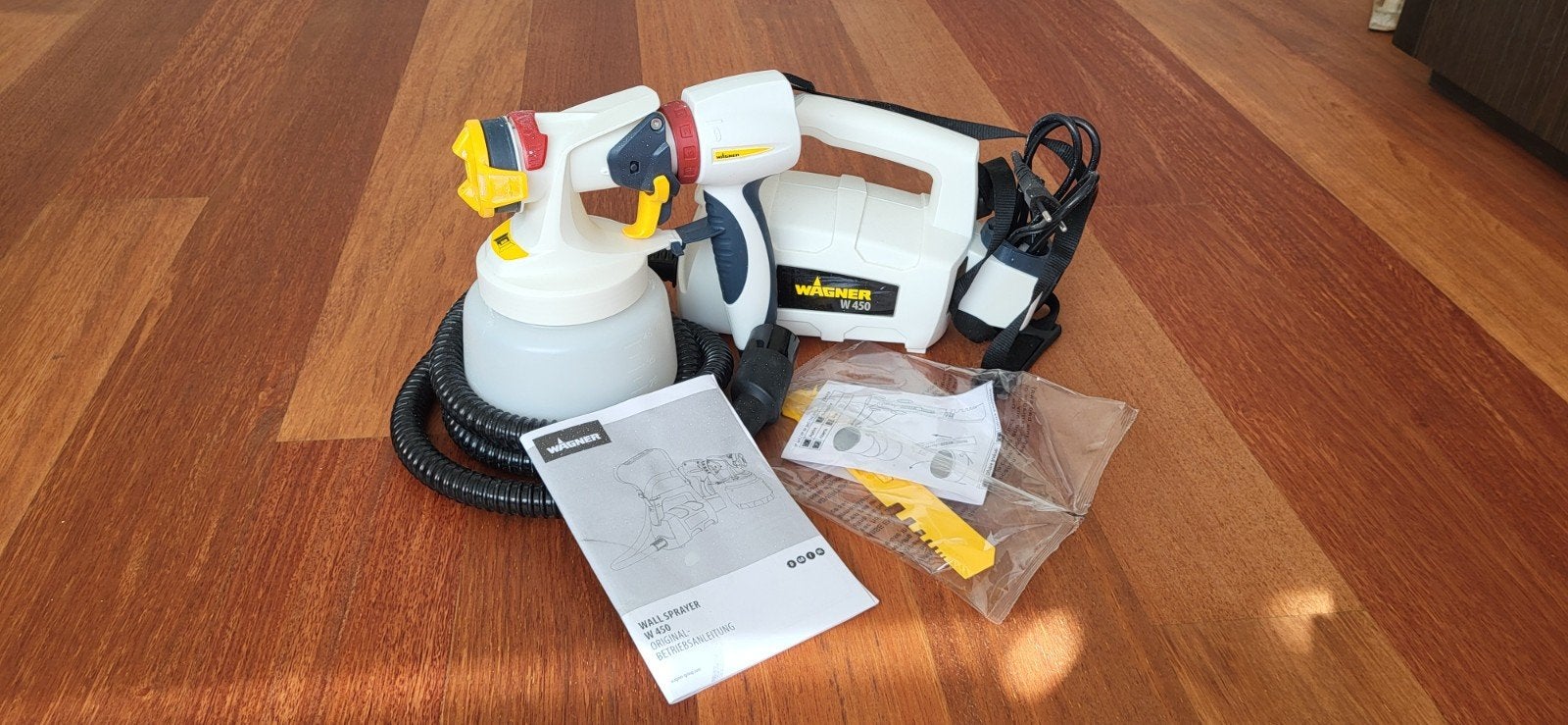 Wagner WallSprayer W 450 verfspuit - Zo goed als nieuw, Ophalen, Gebruikt, Verfspuit of Verfpomp
