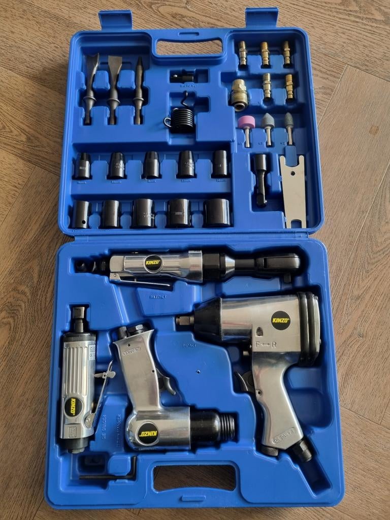 Kinzo perslucht gereedschap set in koffer, Ophalen, Gebruikt
