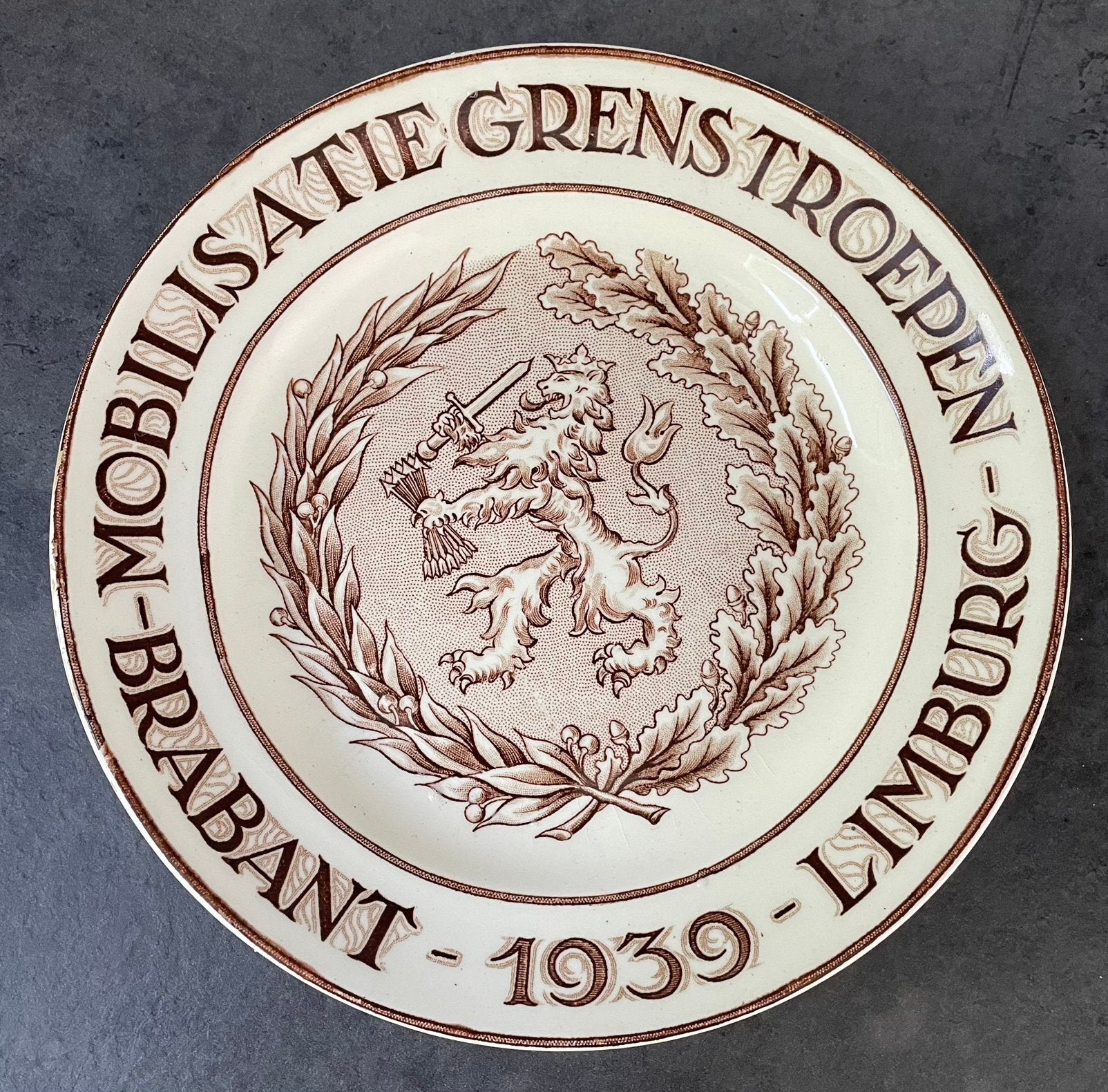 Wandbord mobilisatie grenstroepen Brabant Limburg 1939, Ophalen of Verzenden, Nederland