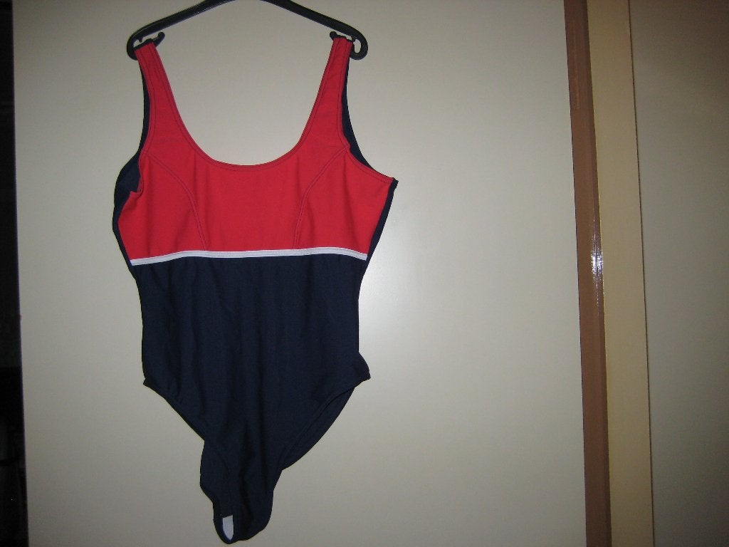 Badpak, 44, blauw met rood, Crane Sports, Kleding | Dames, Ophalen of Verzenden, Zo goed als nieuw, Overige kleuren, Badpak