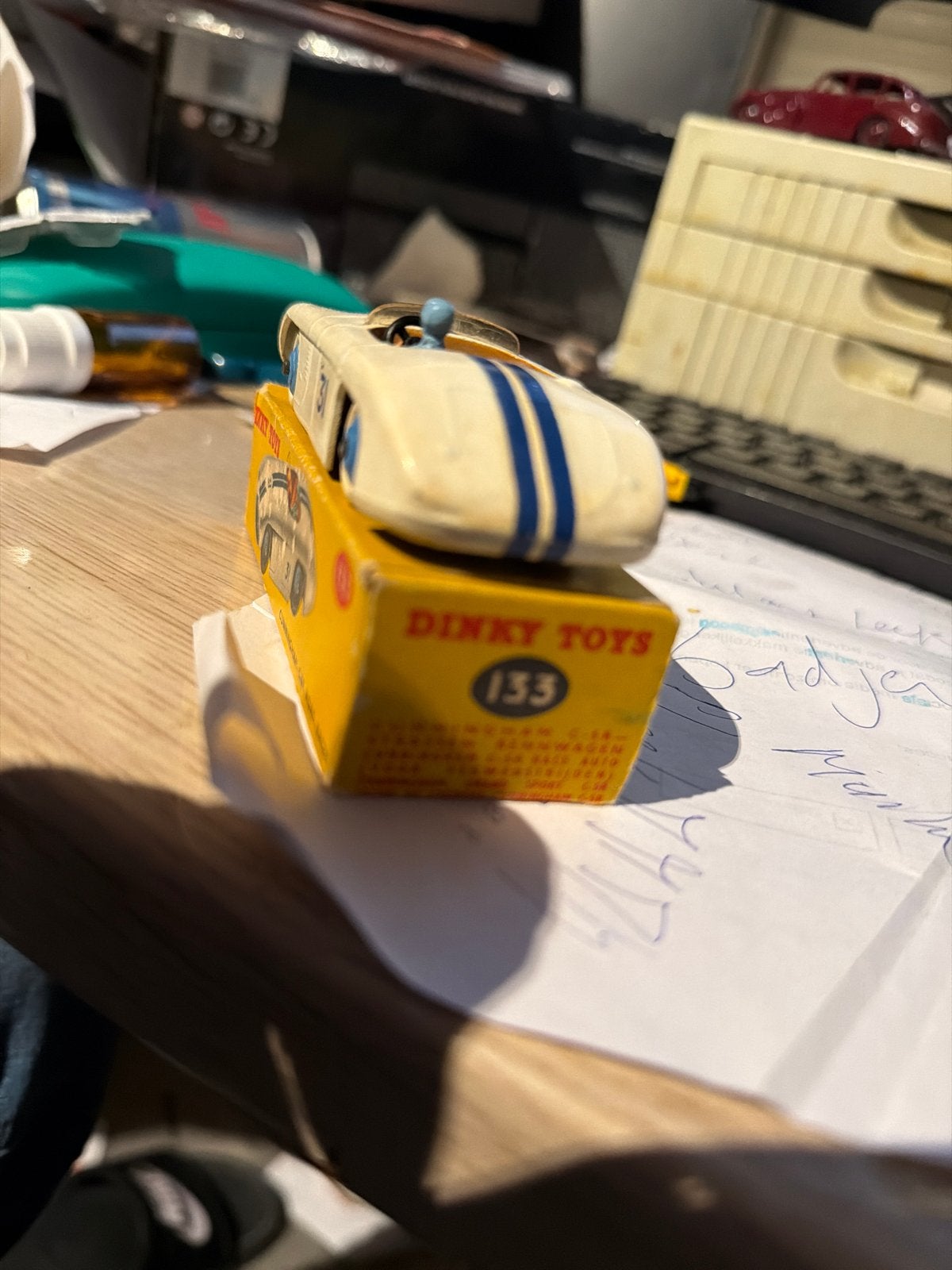 Dinky Toys Cunningham C-5R Road Racer met doos, Auto, Dinky Toys, Ophalen of Verzenden, Zo goed als nieuw