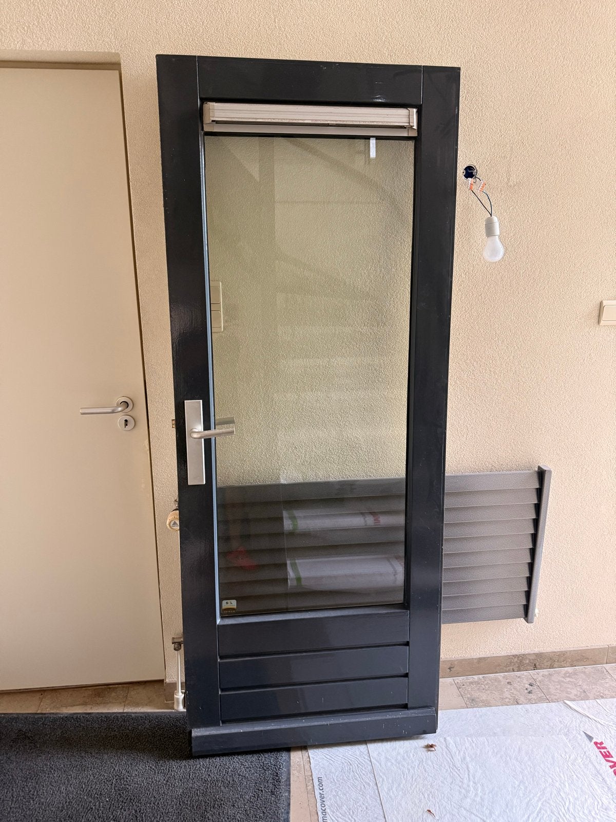 Moderne Buitendeur met Glas en Ventilatie, Ophalen, Gebruikt, 80 tot 100 cm, 215 cm of meer