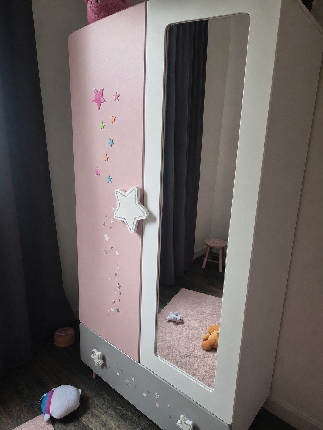 Complete meisjes slaapkamer set - roze met sterren, Ophalen, Zo goed als nieuw, Meisje