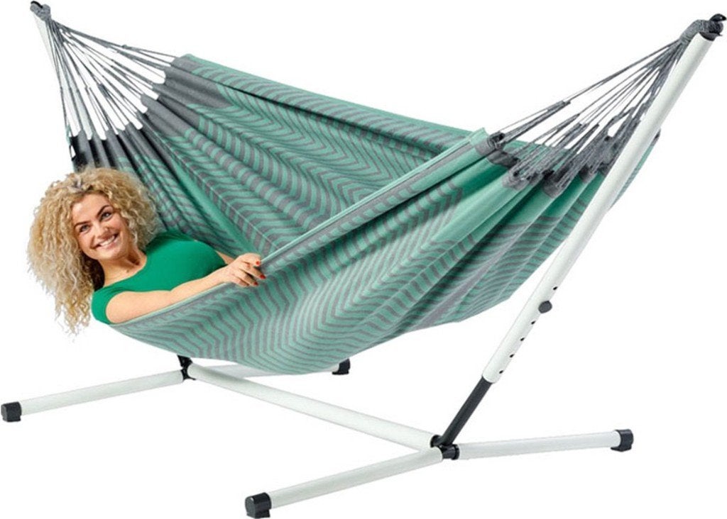 Hangmat 'Sounds of Canada' Luilak met Nautico 350 frame, Ophalen, Gebruikt, Meerpersoons, Met standaard