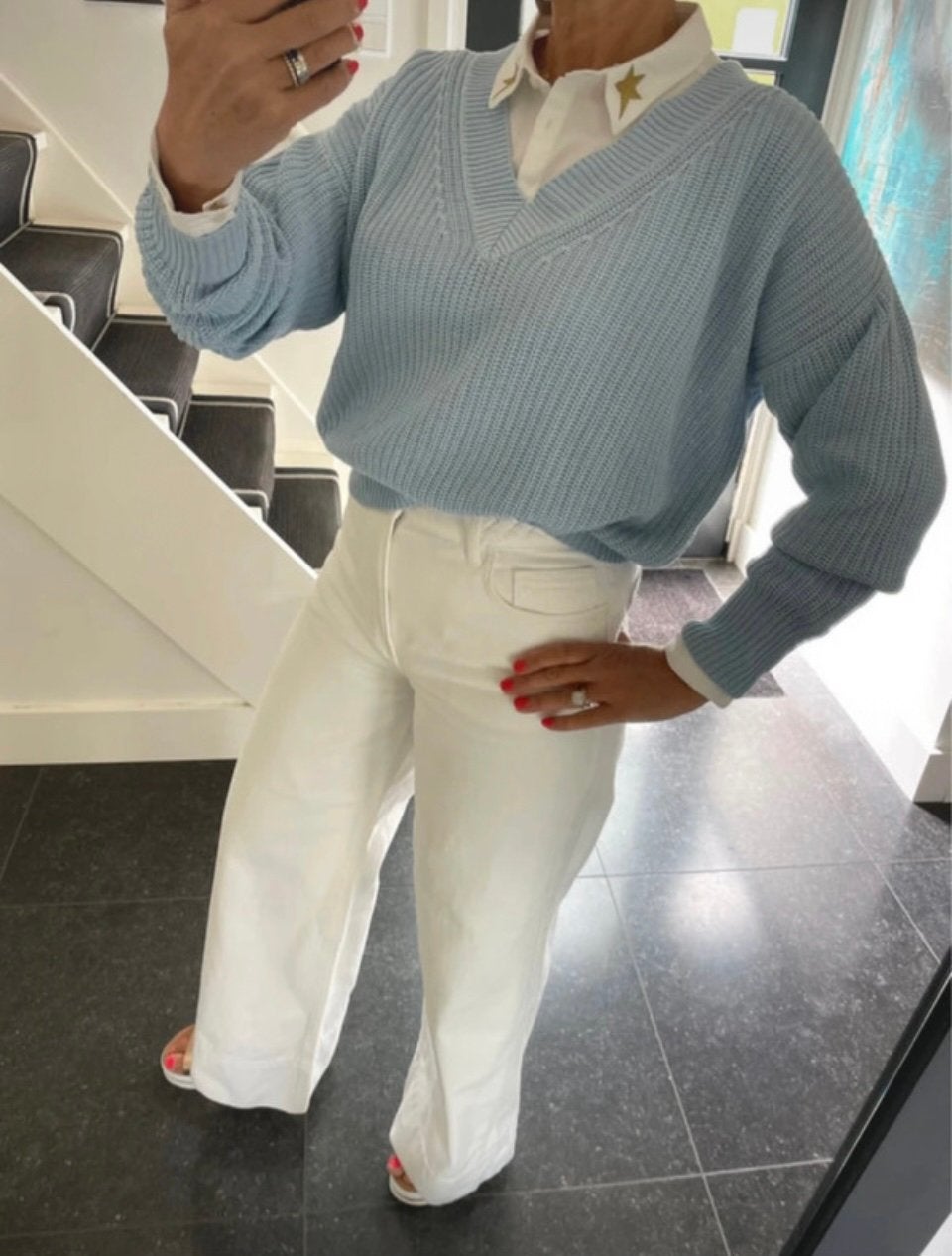 Essentiel Antwerp, prachtige katoenen baby-blauwe trui, SM, Kleding | Dames, Truien en Vesten, Ophalen of Verzenden, Nieuw, Maat 36 (S)