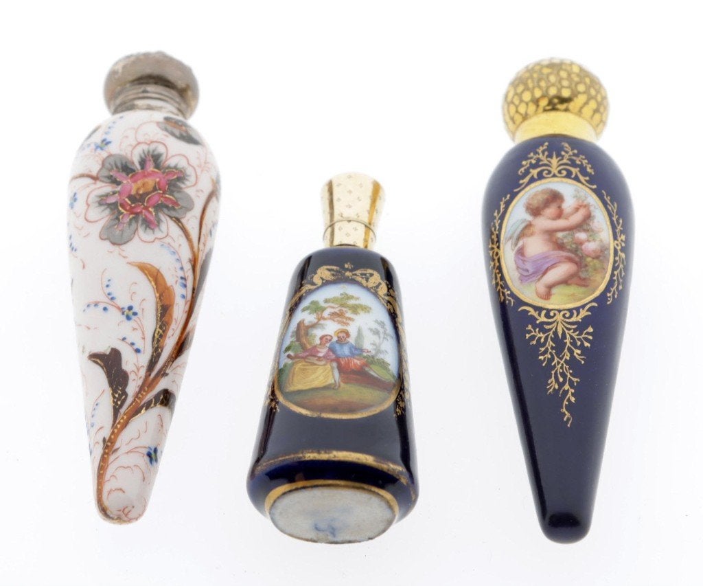 Odeurflacon Parfumflesje Birmingham met Gouden Dop 1900, Ophalen of Verzenden, Goud