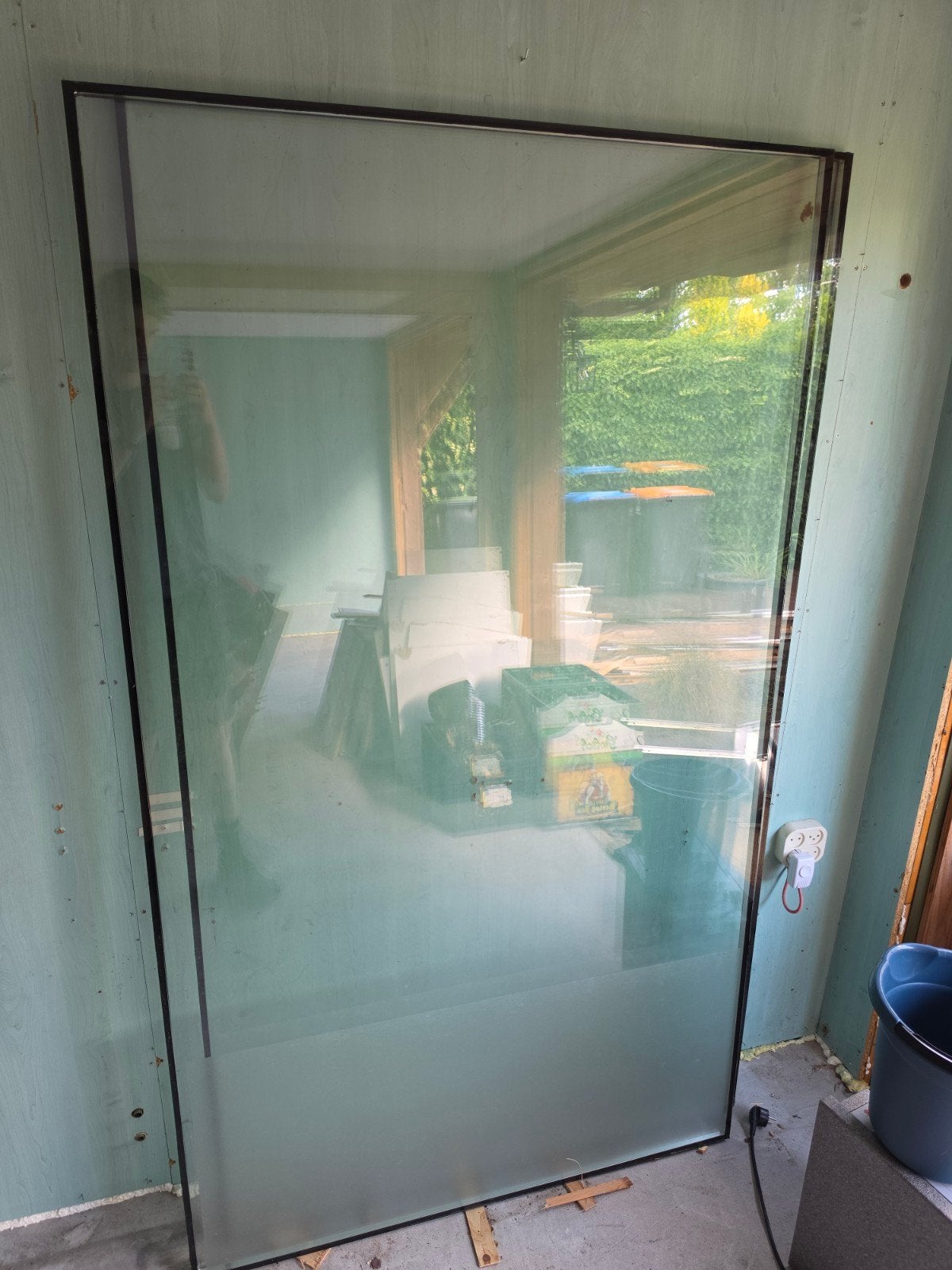 2x Glas 25mm dik, 1100x1915mm met anti-inkijk folie, Gebruikt, 80 tot 120 cm, Glasplaat, 160 cm of meer