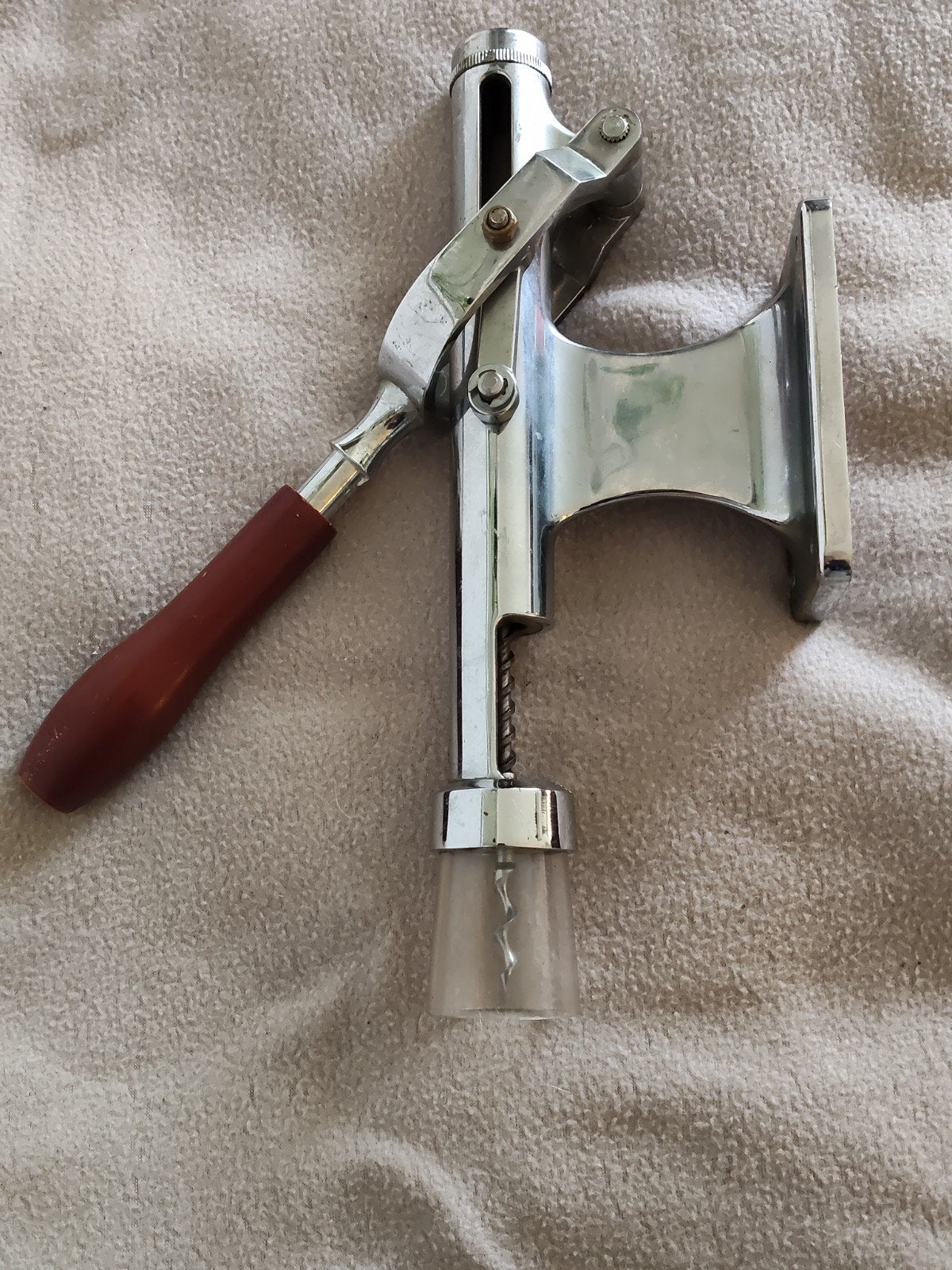 Vintage wandkurkentrekker met houten handvat, Ophalen of Verzenden