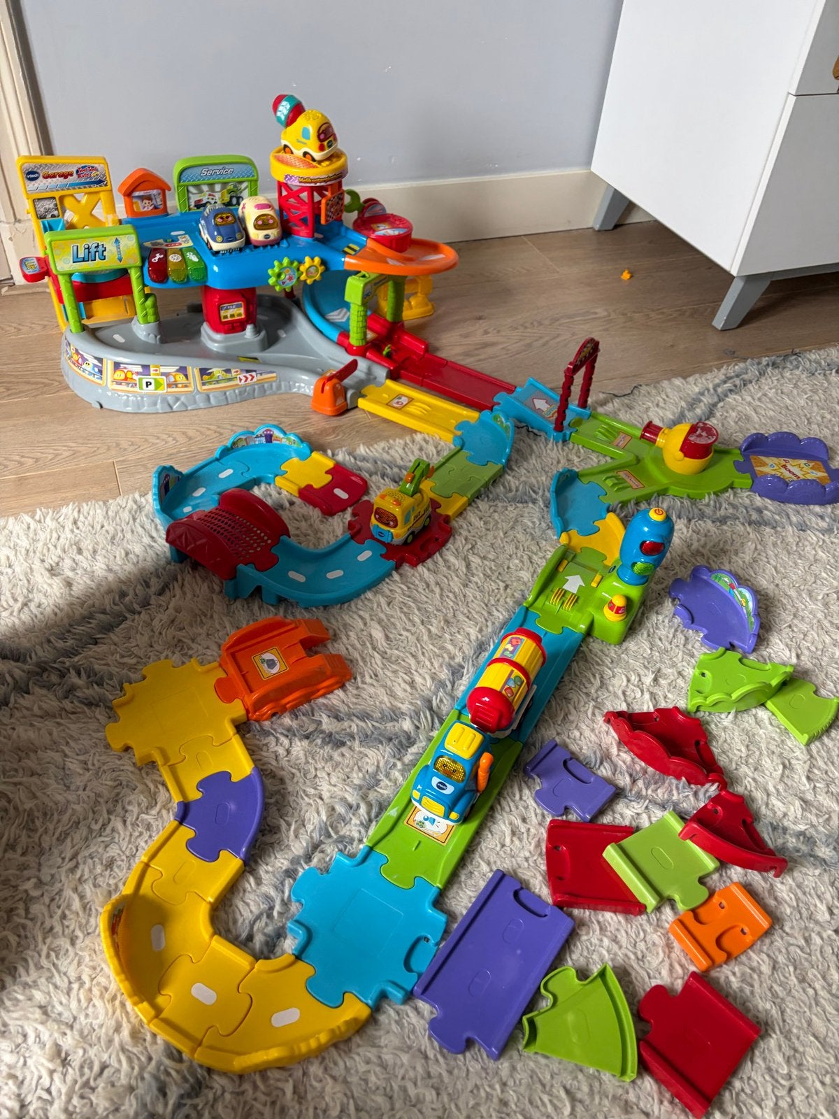 VTech Toet Toet Auto's Garage en Uitbreidingsset, Kinderen en Baby's, Speelgoed | Vtech, Ophalen, Gebruikt, 6 maanden tot 2 jaar