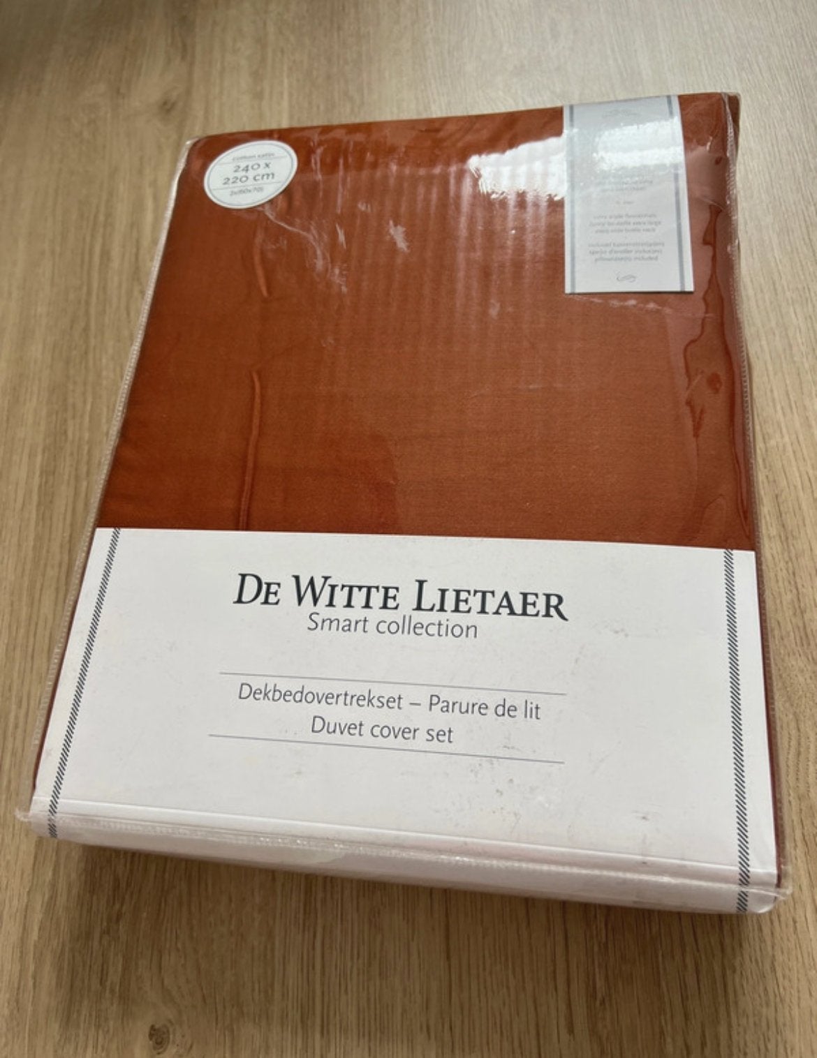 Dekbedovertrek De Witte Lietaer Olivia Caramel 240x220 cm, Huis en Inrichting, Bruin, Lits-jumeaux, Dekbedovertrek, Katoen