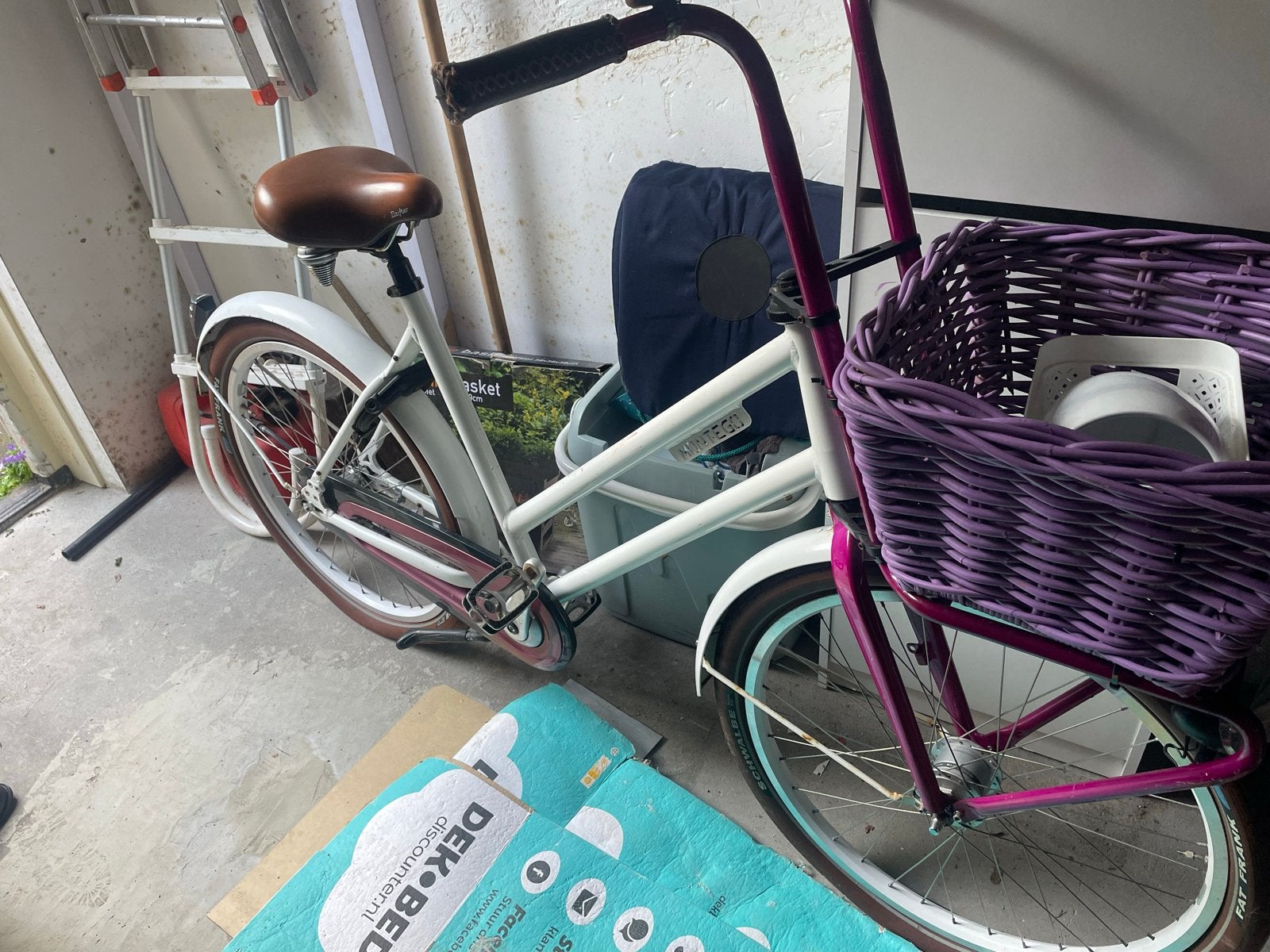 Damesfiets met mandje en lage instap, Fietsen en Brommers, Terugtraprem, Ophalen, Overige merken, 53 tot 56 cm