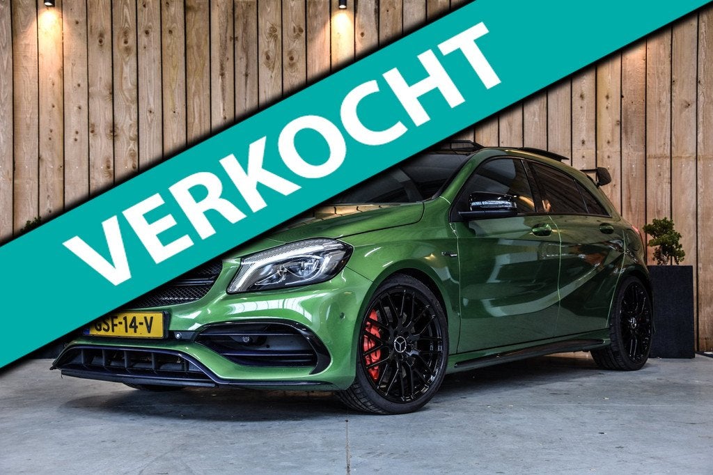 Mercedes-Benz A-klasse AMG 45 4MATIC *Pano*Camera*Carplay*Ae, Auto's, Automaat, Automatische klimaatregeling, Gebruikt, Euro 6