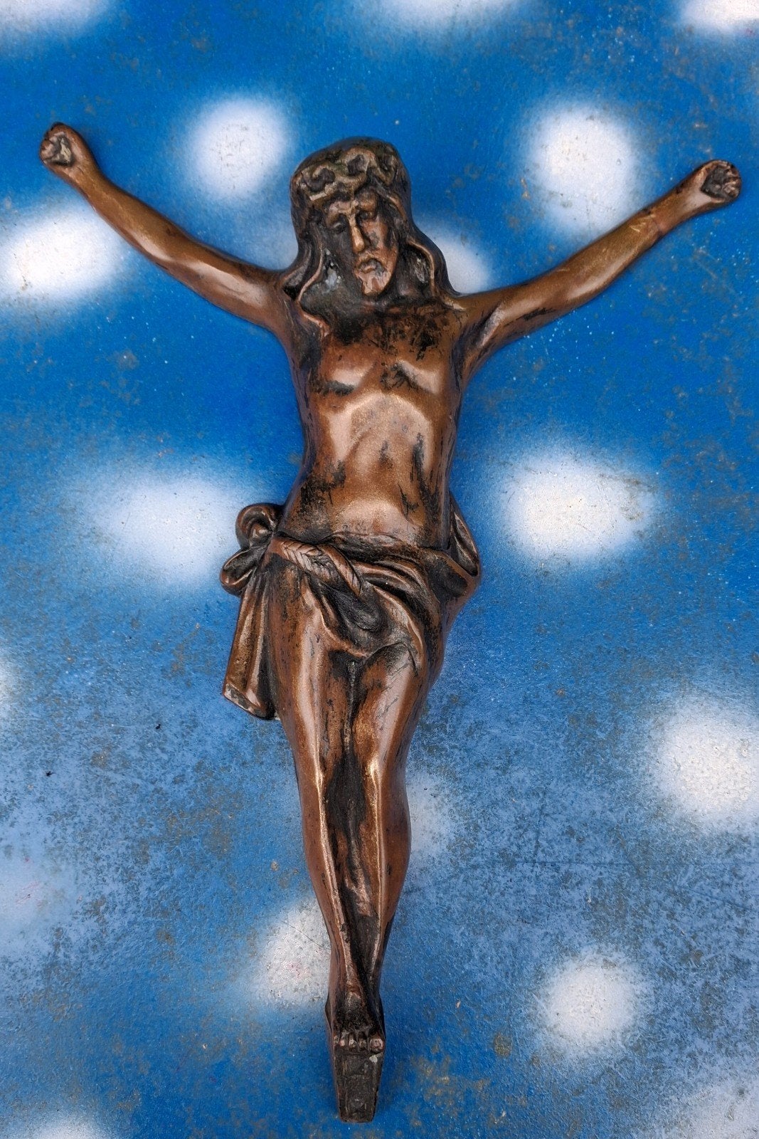 Corpus. Jezus.  Brons.  Ca 1850.  35 cm., Ophalen