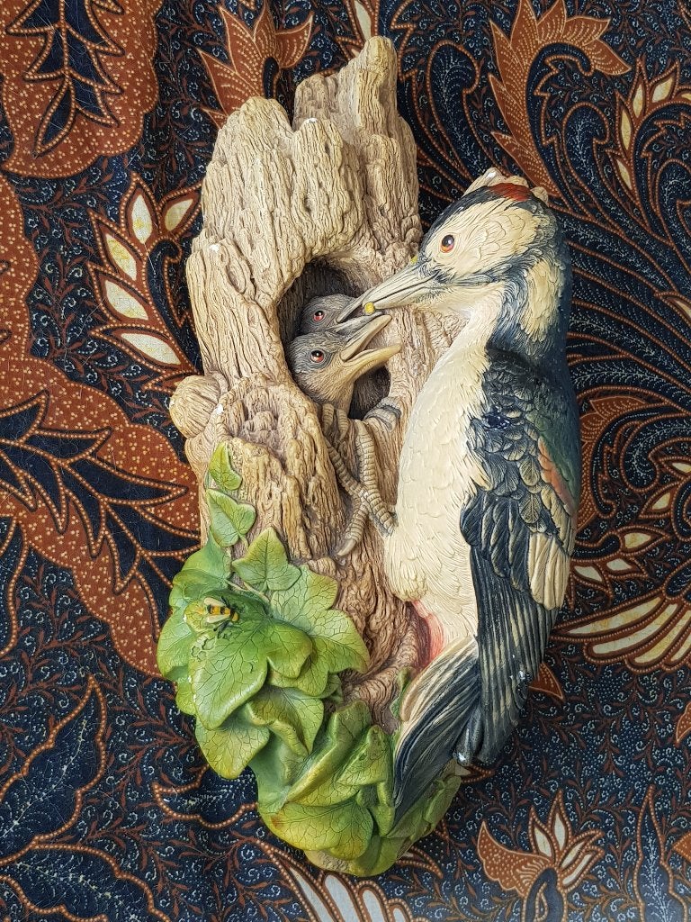 Bonte specht mooie grote vintage Engelse Bossons uit 1968., Ophalen of Verzenden