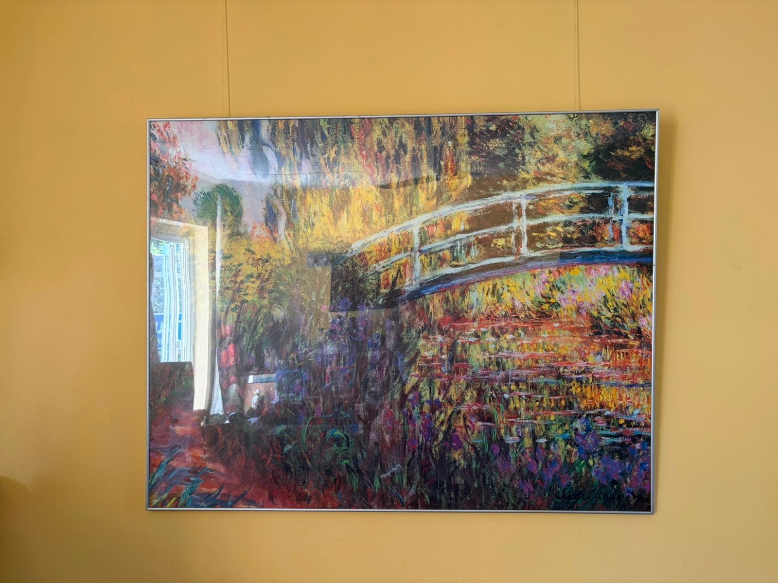Monet poster 'De Japanse Brug' in lijst, Antiek en Kunst, Ophalen