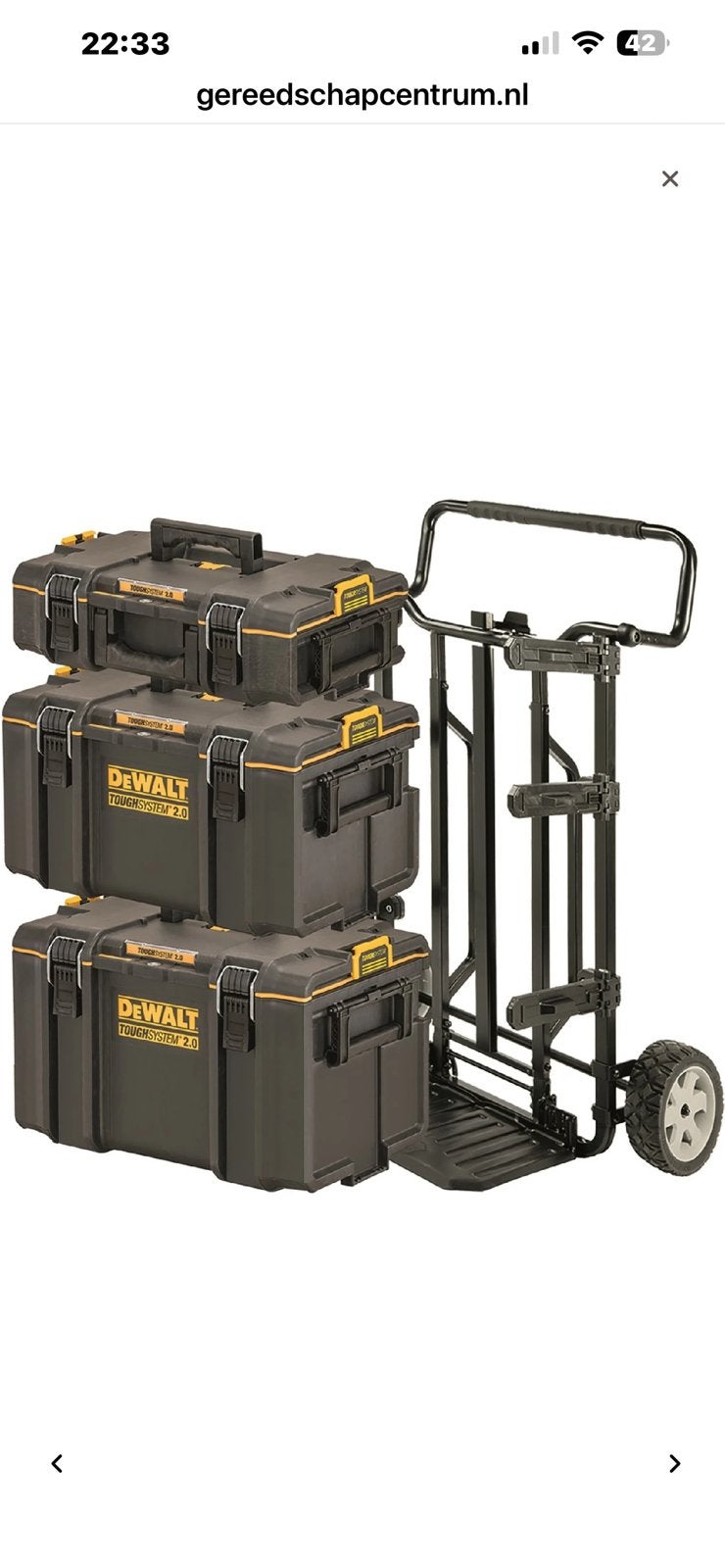 DeWalt kisten trolley voor ToughSystheem nieuw, 100 liter of meer, Ophalen of Verzenden, Nieuw, Transportkar