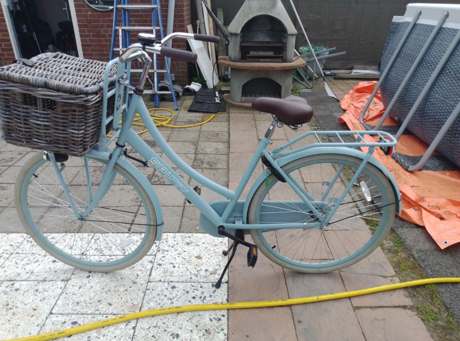 Dames fiets kleur licht blauw SPIRIT, Terugtraprem, 50 tot 53 cm, Ophalen, Overige merken