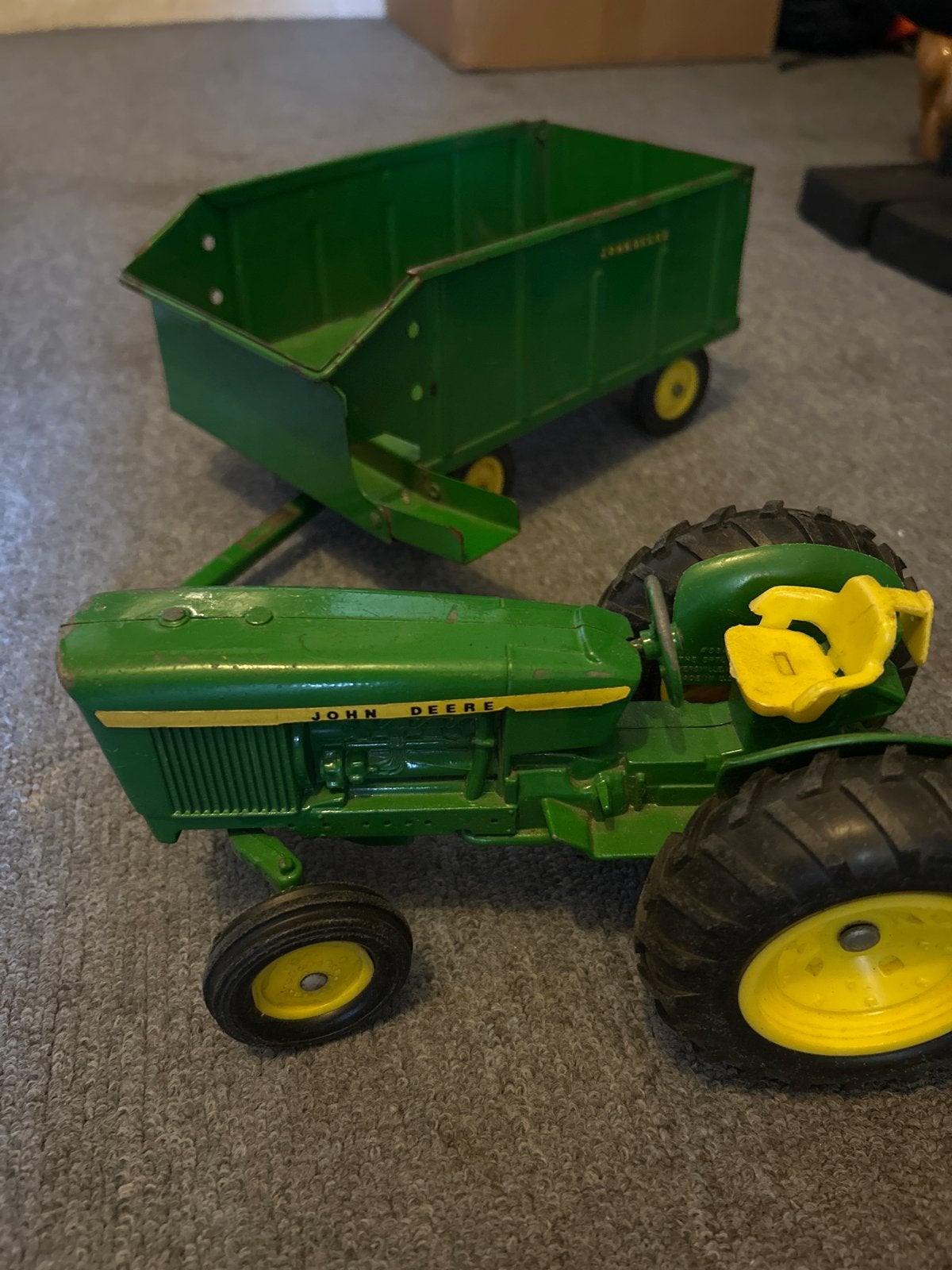 Vintage John Deere tractor met aanhanger - Gebruikt, Ophalen