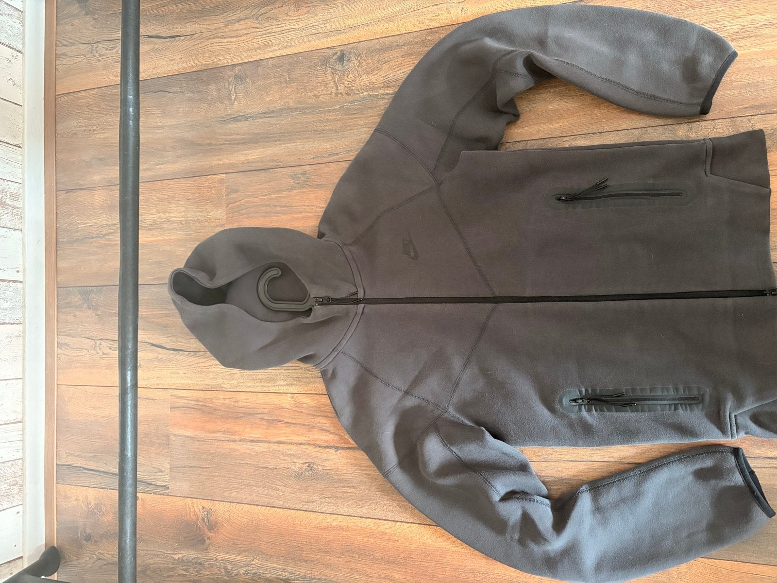 Originele Nike Tech Fleece Hoodie - Zwart/Antraciet, Ophalen of Verzenden, Zo goed als nieuw, Maat 46 (S) of kleiner, Grijs