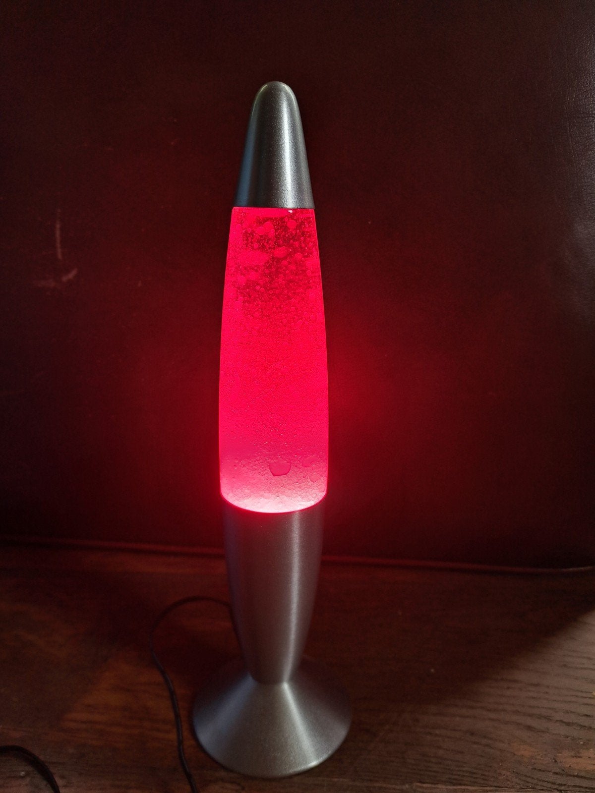 Lavalamp Donkerroze - rood, Gebruikt, Lavalamp, 35 cm, Ophalen of Verzenden