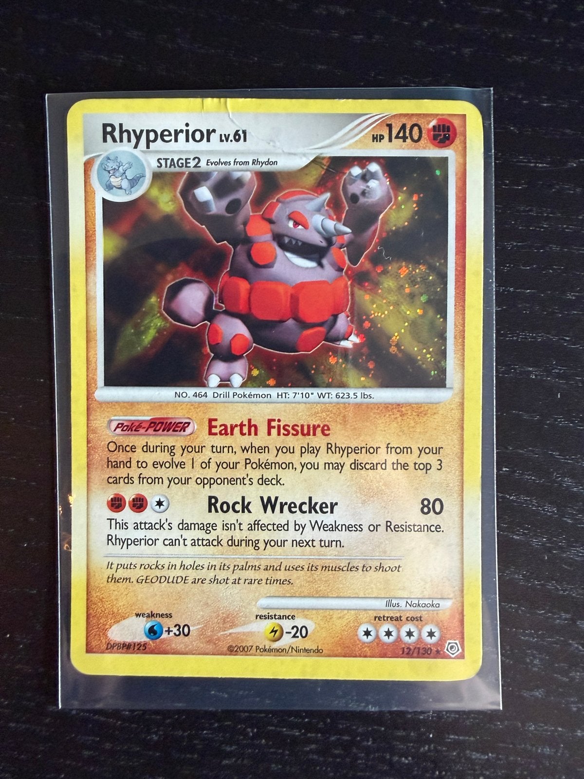 Pokemon Kaart Rhyperior LV.61 DPBP#125, Ophalen of Verzenden, Gebruikt, Losse kaart