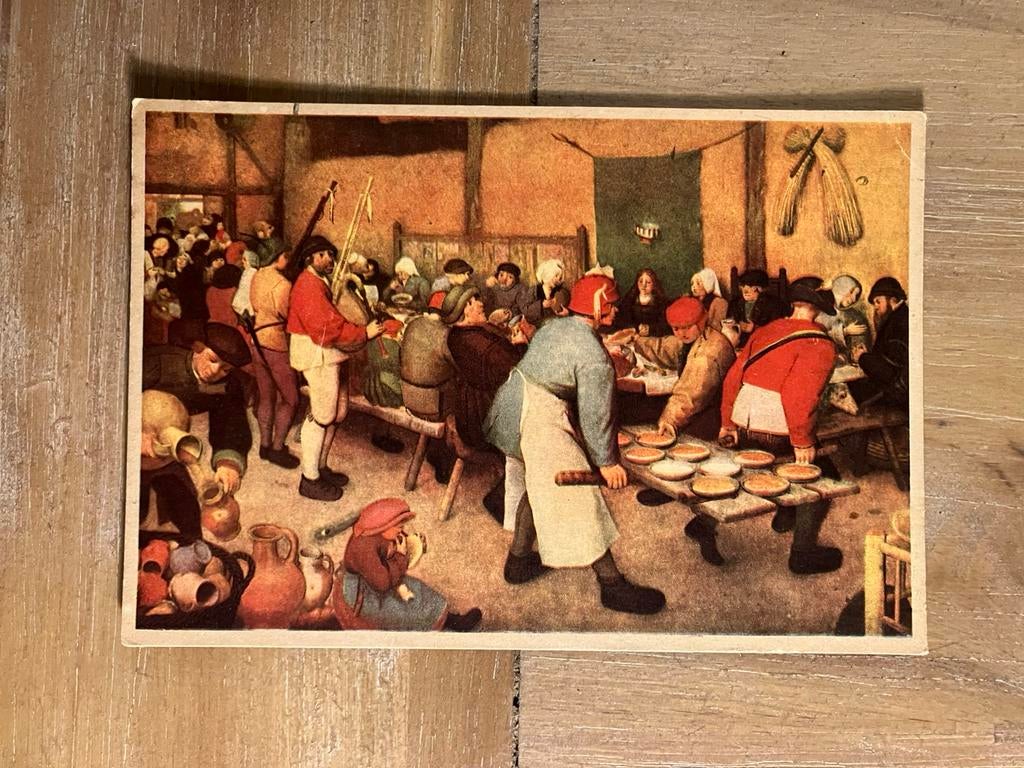 Ansichtkaart Pieter Breughel, boerenbruiloft, Ophalen of Verzenden