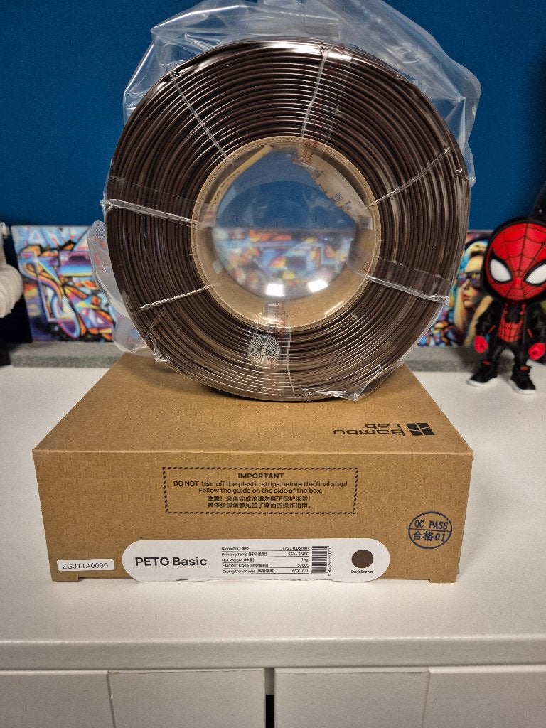 Bambu Lab PETG Basic Dark Brown Filament 1.75mm 1kg, Ophalen of Verzenden, Nieuw, Filamentrollen